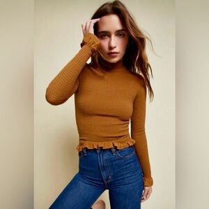 Nation Ltd. Emmy Smocked Turtleneck long sleeve